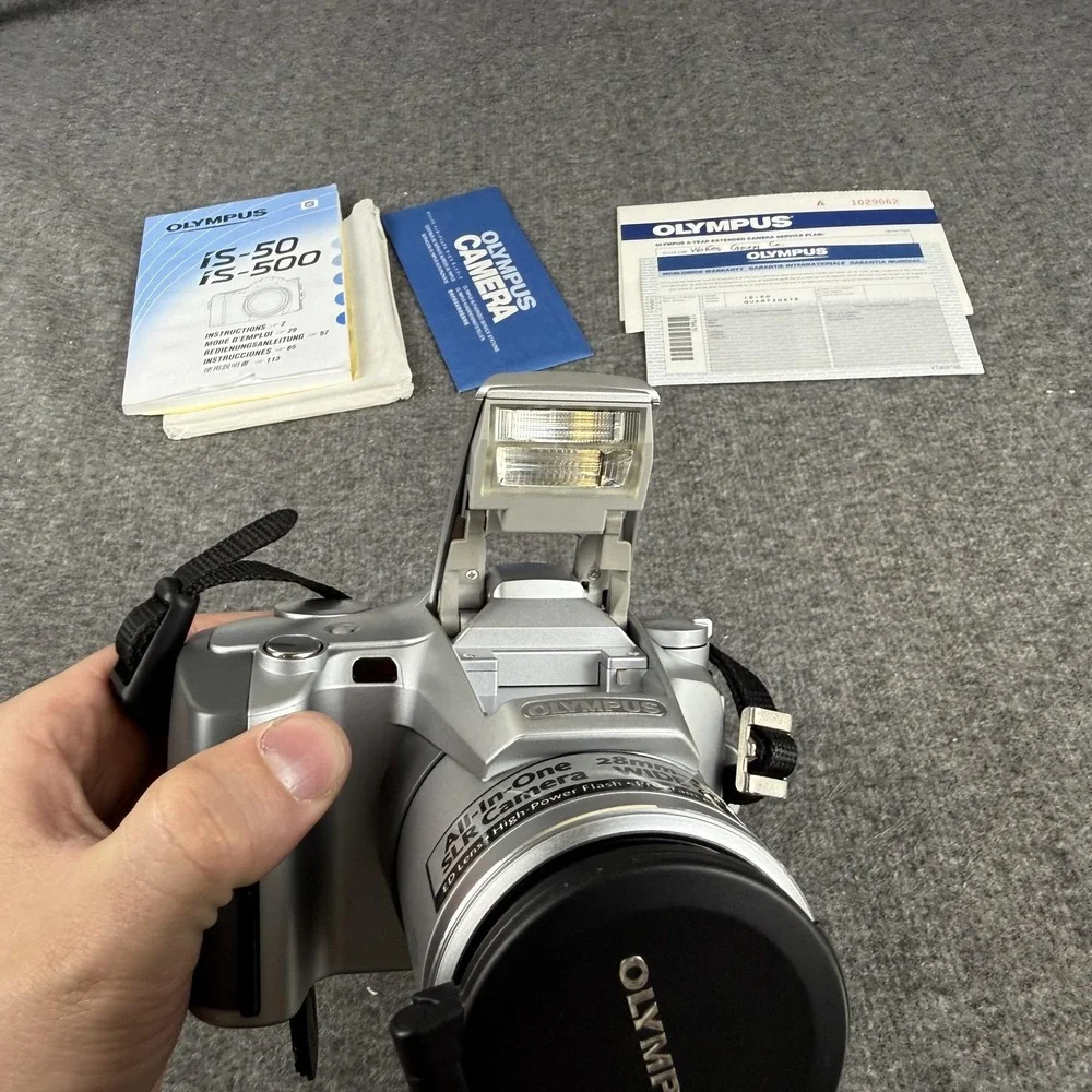 Olympus IS-500 35mm SLR Film Camera 28-120mm 4x Silver Tested‎ Working